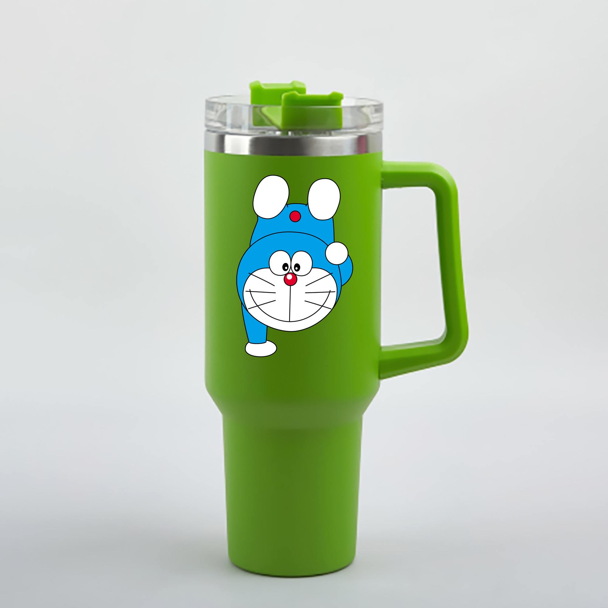 （画像用） ドラえもん Doraemon 1200mL車用タンブラー - クリスタルステッカー（プラスチックストロー付き）